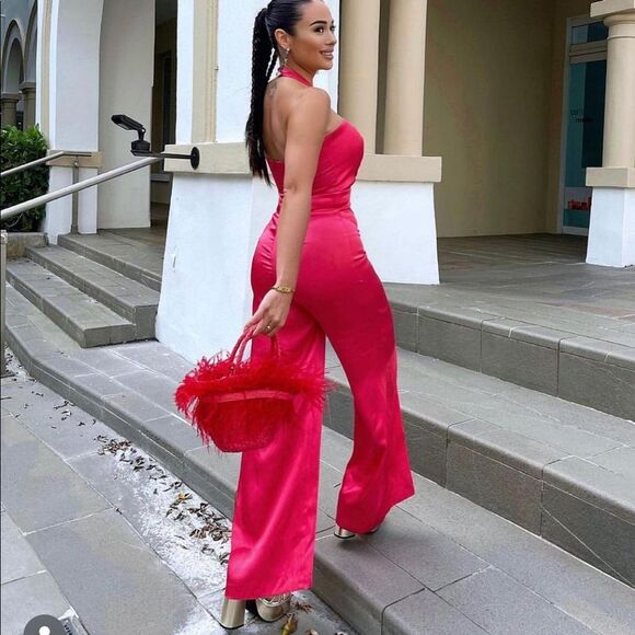 ZARA SATIN EFFECT CUT OUT JUMPSUIT - Picture 4 of 10